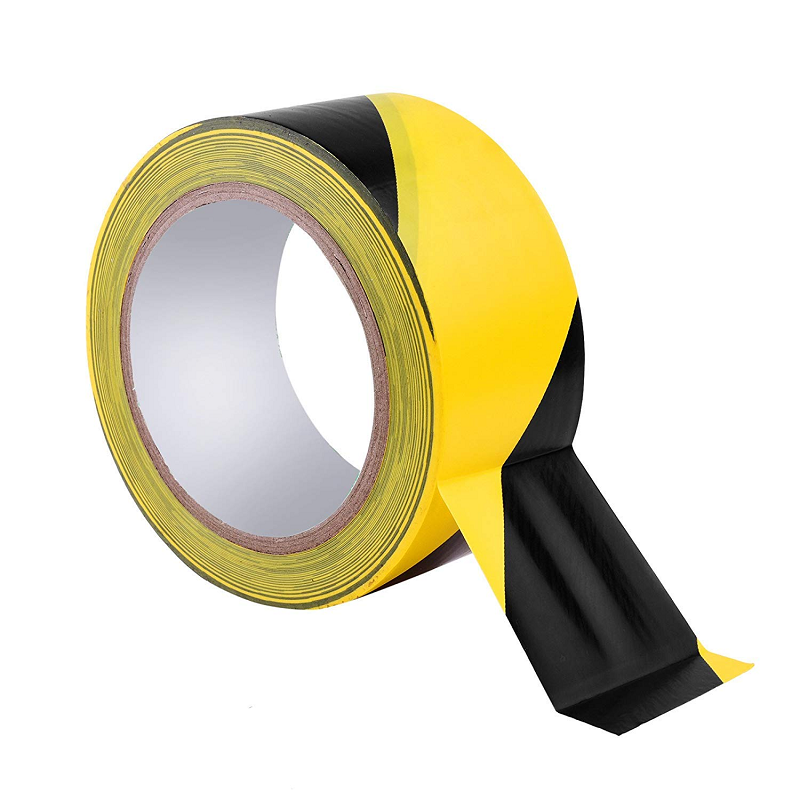 Black and Yellow Hazard Tape for Floor Marking Alternative to 3M 766